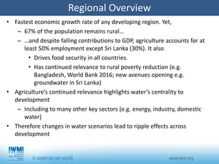 South Asia Water Initiative (SAWI) - Economic and Institutional Landscapes