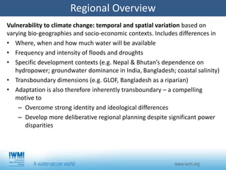 South Asia Water Initiative (SAWI) - Economic and Institutional Landscapes