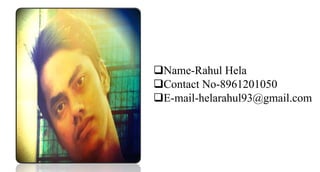 Name-Rahul Hela
Contact No-8961201050
E-mail-helarahul93@gmail.com
 