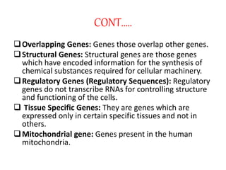 Overlap Gene Structure Presentation on st. and function of gene | PPTX