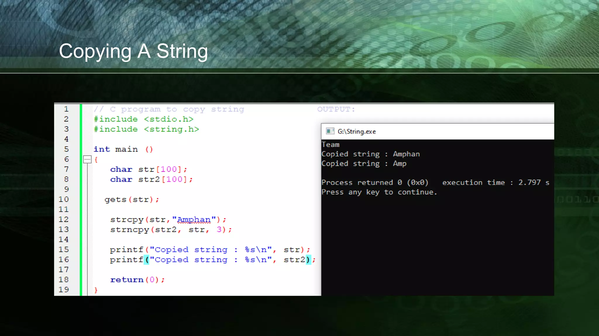 Copying A String
 