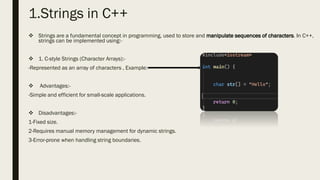 Presentation on Strings and Pointers in C++.pdf