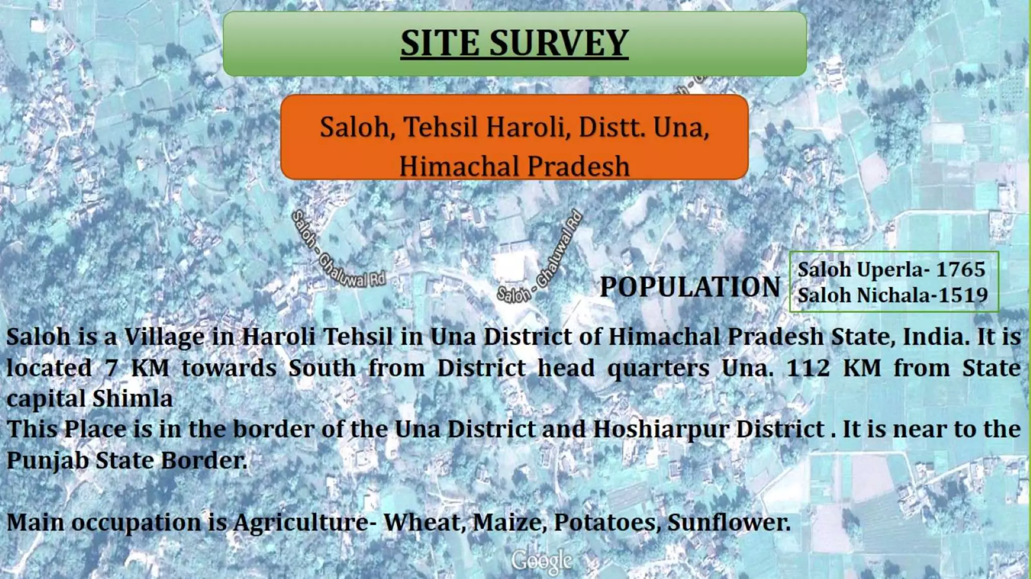 Presentation on sustainable green rural areas proposed for saloh, distt.una, himachal pradesh,india