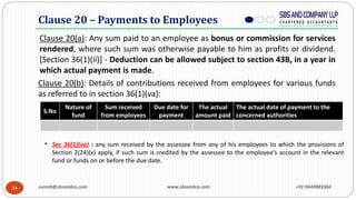 34
Clause 20 – Payments to Employees
Clause 20(a): Any sum paid to an employee as bonus or commission for services
rendere...