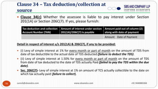 78
Clause 34 – Tax deduction/collection at
source
 Clause 34(c) Whether the assessee is liable to pay interest under Sect...