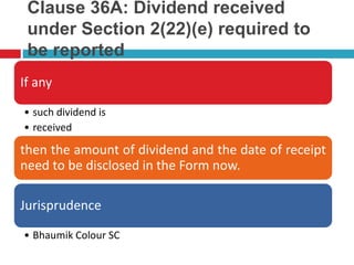 Form 36a Example Presentation on Tax Audit and relevant clauses | PPTX