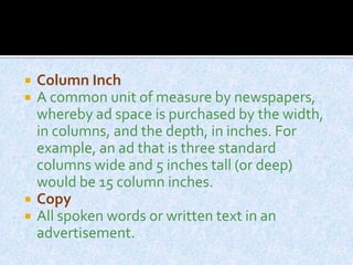 Presentation on terminology of advertising | PPTX