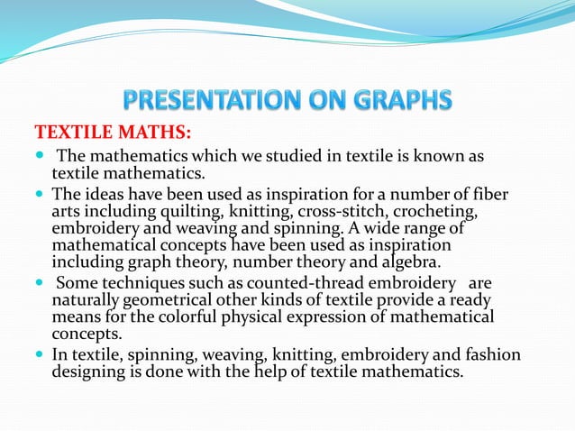 Presentation on textile mathematics | PPTX