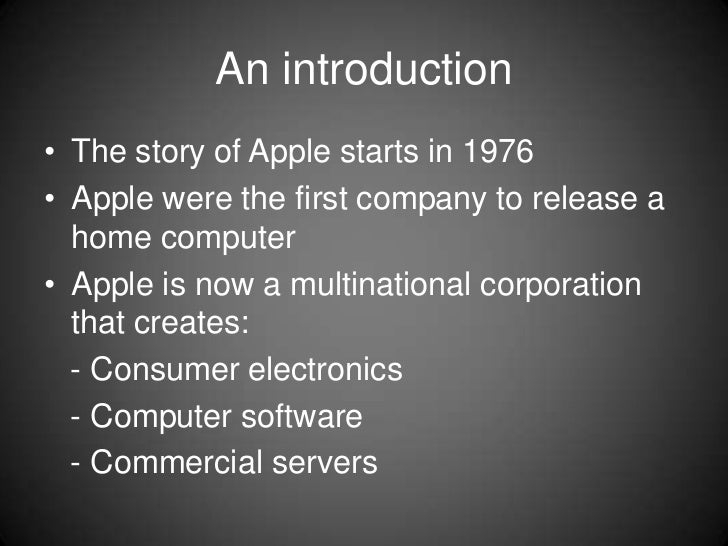 Presentation on the history of apple computers