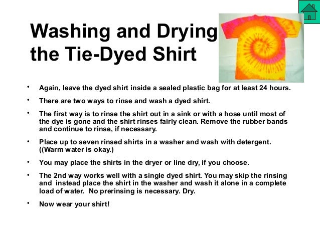 Tie Dye Washing Instructions Printable