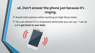 Technical Interruption Phone Ringing Time Management ppt | PPTX