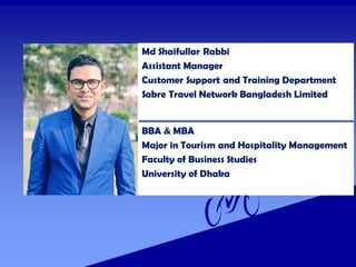 Presentation on Tourism Product Development By Md Shaifullar Rabbi | PDF