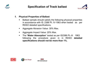 Track Ballast Specifications.pdf Presentation on track works | PDF