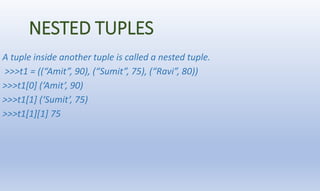 PRESENTATION ON TUPLES.pptx | Programming Languages | Computing
