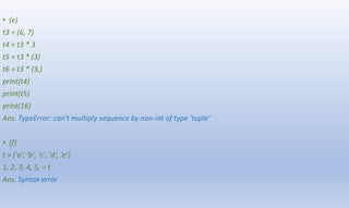 PRESENTATION ON TUPLES.pptx | Programming Languages | Computing