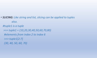 PRESENTATION ON TUPLES.pptx | Programming Languages | Computing