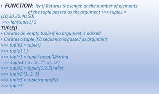 PRESENTATION ON TUPLES.pptx | Programming Languages | Computing