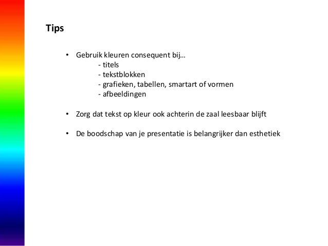 kleurgebruik in een powerpoint presentatie