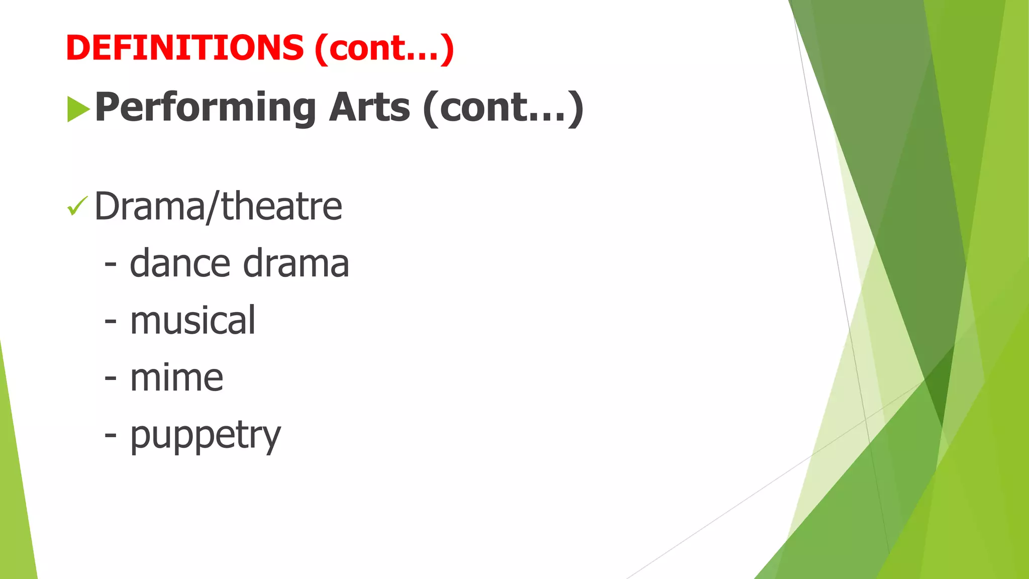 Presentation on visual and performing arts | PPTX