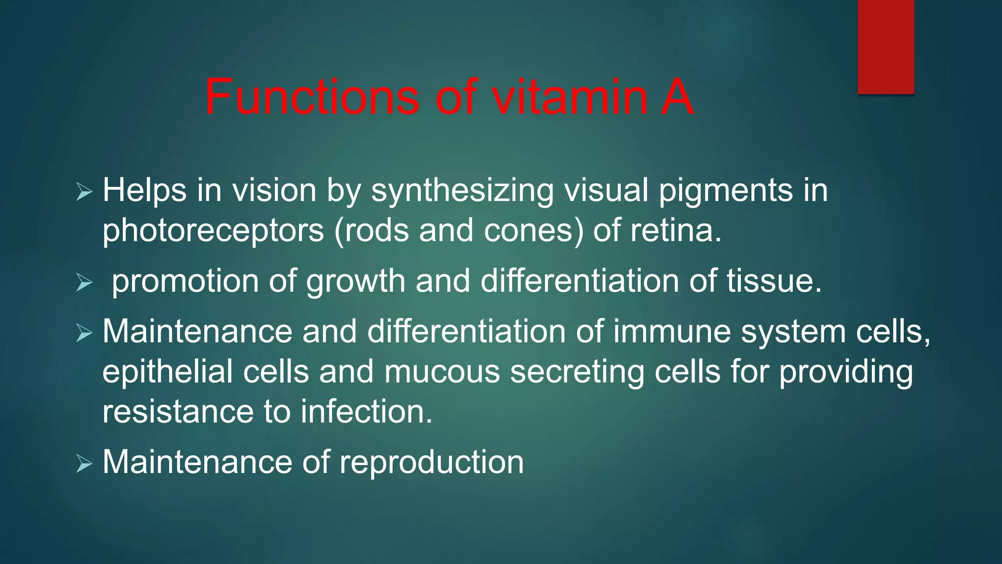Vitamin A deficiency: at a glance | PPTX