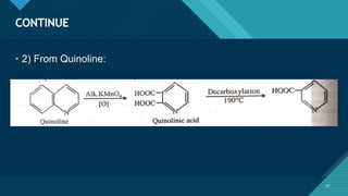 Click to edit Master title style
67
CONTINUE
67
• 2) From Quinoline:
 