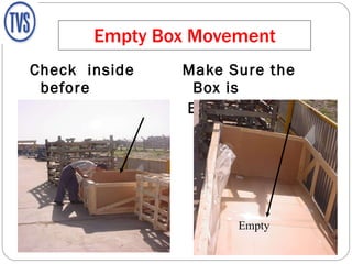 Empty Box Movement Check  inside before  Shifting Make Sure the Box is Empty Empty 