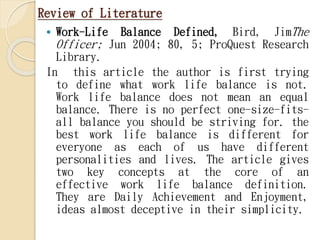 Presentation on work life balance | PPTX