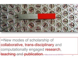 59	
  
Source: Cameron Neylon. (2010, January 22). Science in the Open. Business & Mgmt.
Retrieved from http://www.slideshare.net/CameronNeylon/science-in-the-open?from_search=2
 
