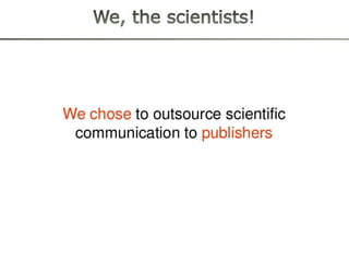 •Do-it-yourself publishing: Blogs, photos + videos
(Nielsen, 2011).
Less clear distinction between popular and more
specialized scholarship (Burdick, 2012).
3. Dissemination: New open-access policies (open
repositories/journals) almost anyone anywhere.
“If it doesn t spread, it s dead Jenkins et al. (2010).
4 R: reuse, revise, remix and redistribute. (Wiley, 2010). 	
  
(i.e. CreateSpace or Blurb)
93	
  
 