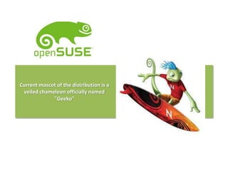 Current mascot of the distribution is a
veiled chameleon officially named
"Geeko"
 