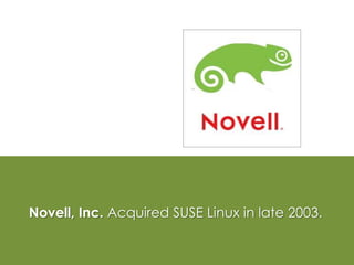 Novell, Inc. Acquired SUSE Linux in late 2003.
 