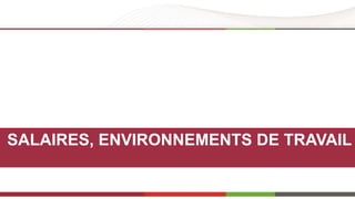 SALAIRES, ENVIRONNEMENTS DE TRAVAIL 
 