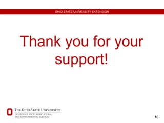 16
OHIO STATE UNIVERSITY EXTENSION
Thank you for your
support!
 