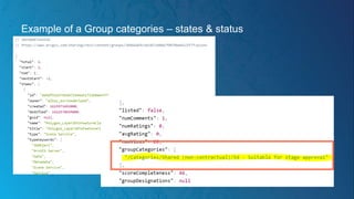 Example of a Group categories – states & status
 