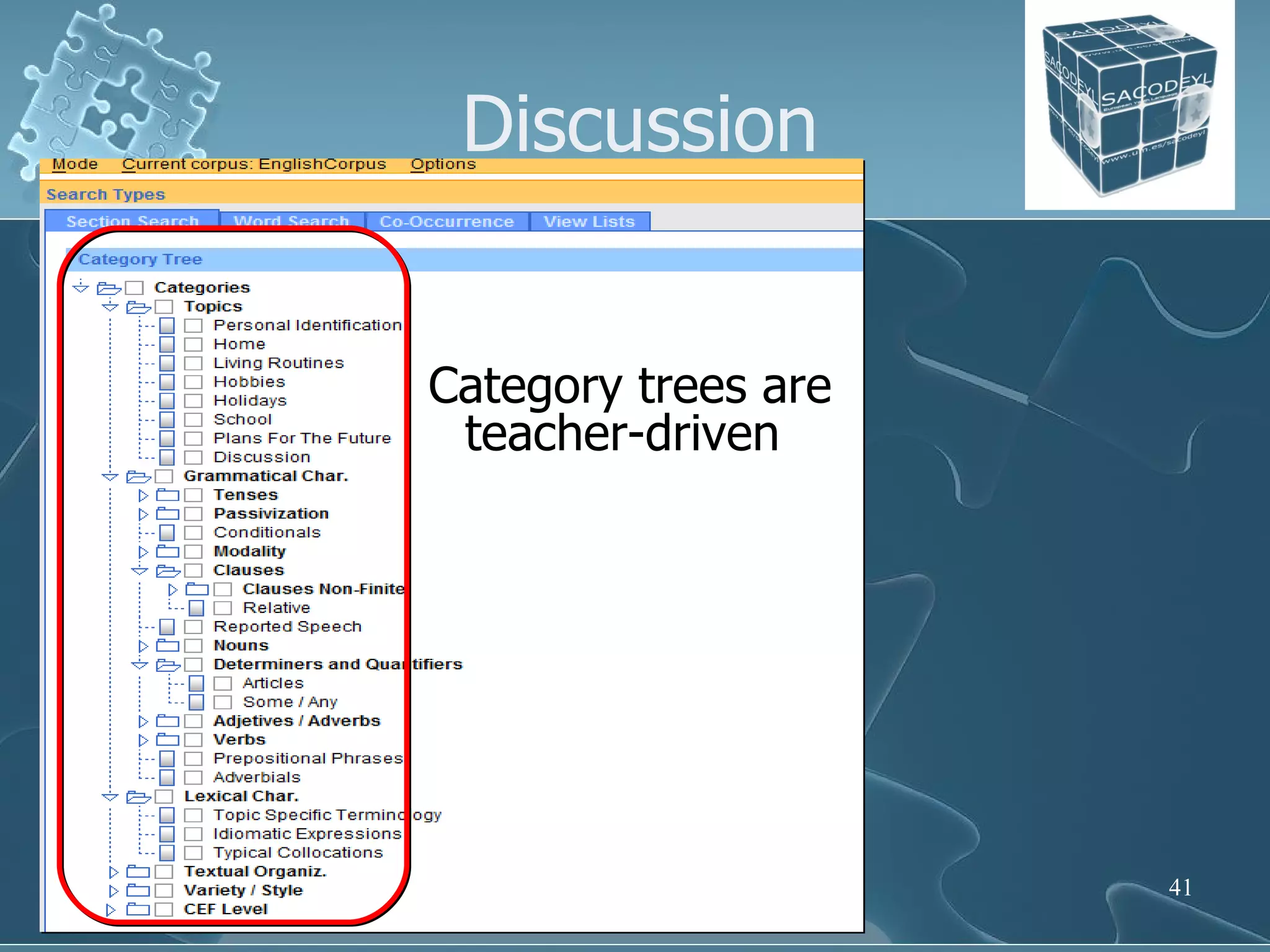 Discussion Category trees are teacher-driven  