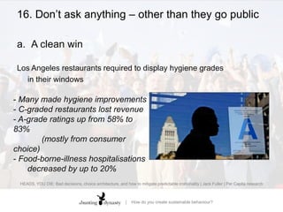 How do you create sustainable behaviour?Part III