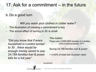 How do you create sustainable behaviour?Part III