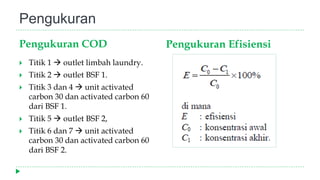 Rumus Cod Pengolahan Limbah Laundry dengan metode Biosand Filter dan Karbon Aktif ...