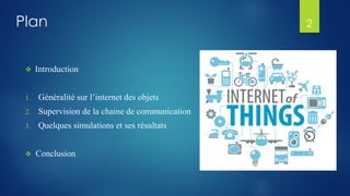 Plan
 Introduction
1. Généralité sur l’internet des objets
2. Supervision de la chaine de communication
3. Quelques simulations et ses résultats
 Conclusion
2
 