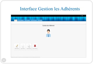 28
Interface Gestion les Adhérents
 