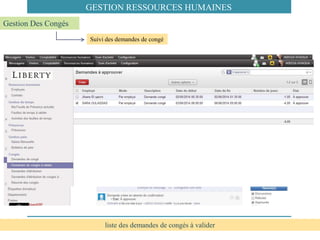 Suivi des demandes de congé
liste des demandes de congés à valider
Gestion Des Congés
GESTION RESSOURCES HUMAINES
 