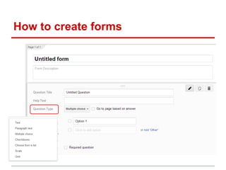 How to create forms
 