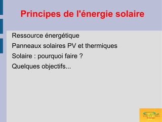 Presentation photvoltaique