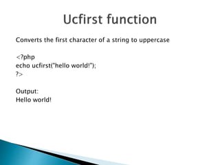 Presentation on php string function part-2 | PPT