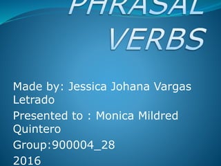 Made by: Jessica Johana Vargas
Letrado
Presented to : Monica Mildred
Quintero
Group:900004_28
2016
 