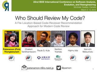 Code Reviewer Recommendation Who Should Review My Code? | PDF