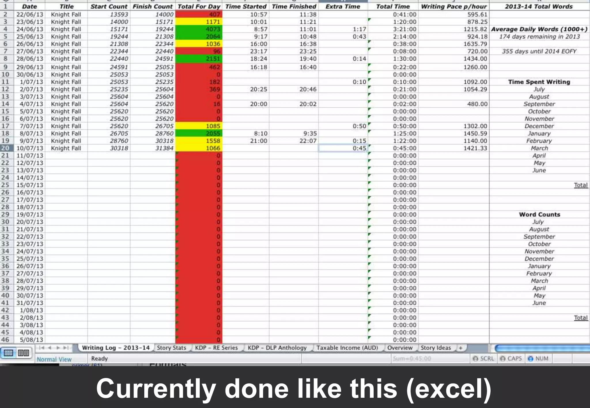5Currently done like this (excel)
 