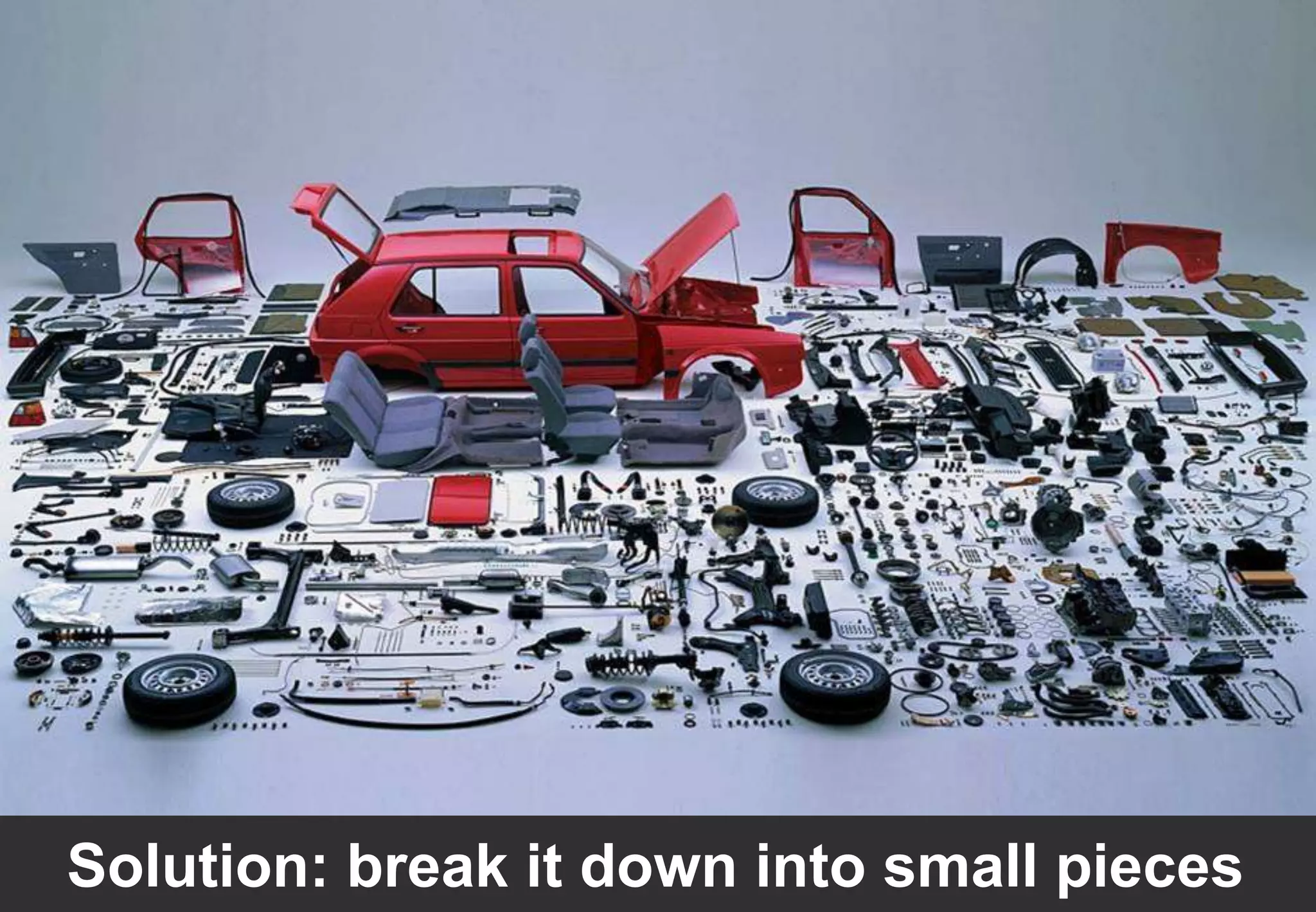 9Solution: break it down into small pieces
 