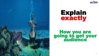 12
Explain
exactly
How you are
going to get your
audience
https://www.entrepreneur.com/article/251311
 