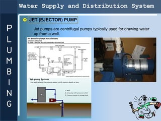 Water Supply and Distribution System

      JET (EJECTOR) PUMP

P      Jet pumps are centrifugal pumps typically used for ...